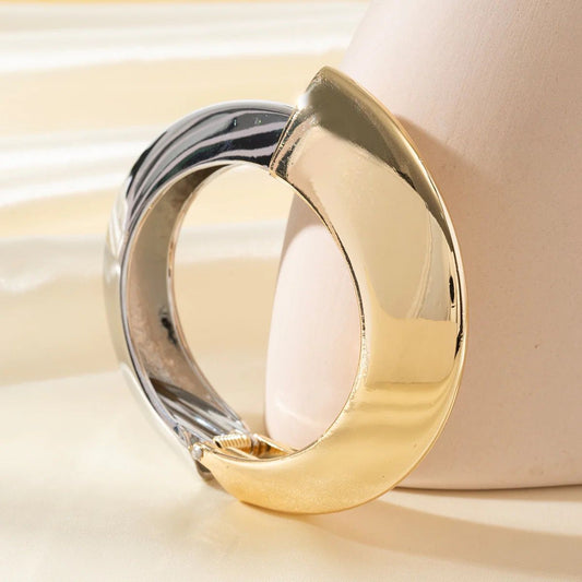 Dual Tone Anti-Tarnish Gold & Silver Statement Bracelet