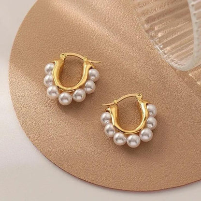 Pearl Drop Hoops