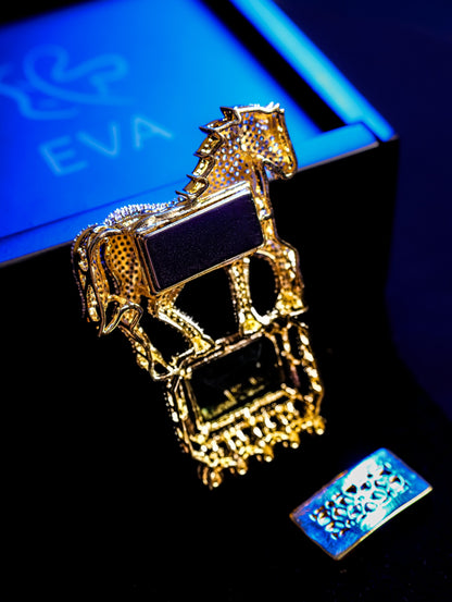 Royal Emerald Horse Magnetic Brooch – Luxury Diamond-Studded Brooch