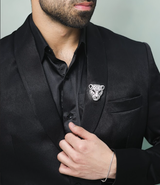 Midnight Prowl Leopard Brooch
