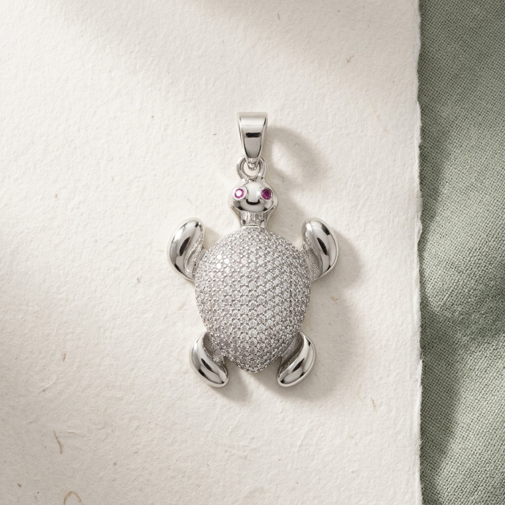 Sparkle Turtle Charm Pendant