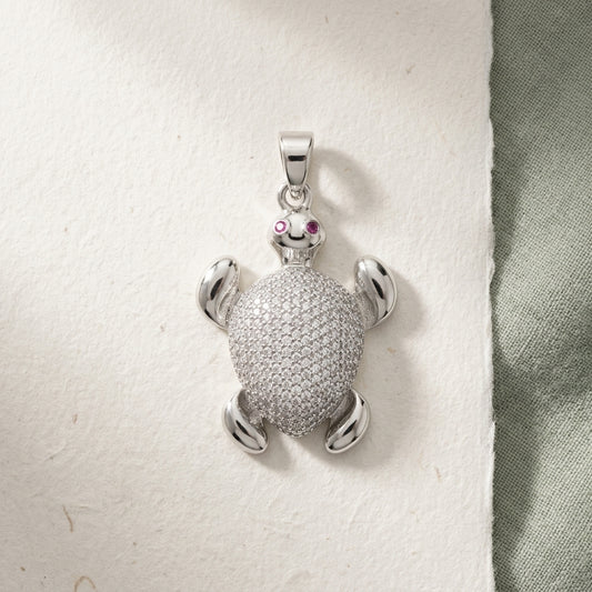 Sparkle Turtle Charm Pendant