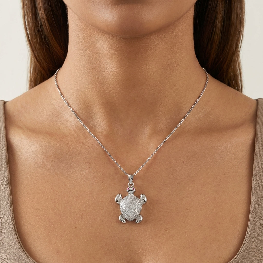 Sparkle Turtle Charm Pendant