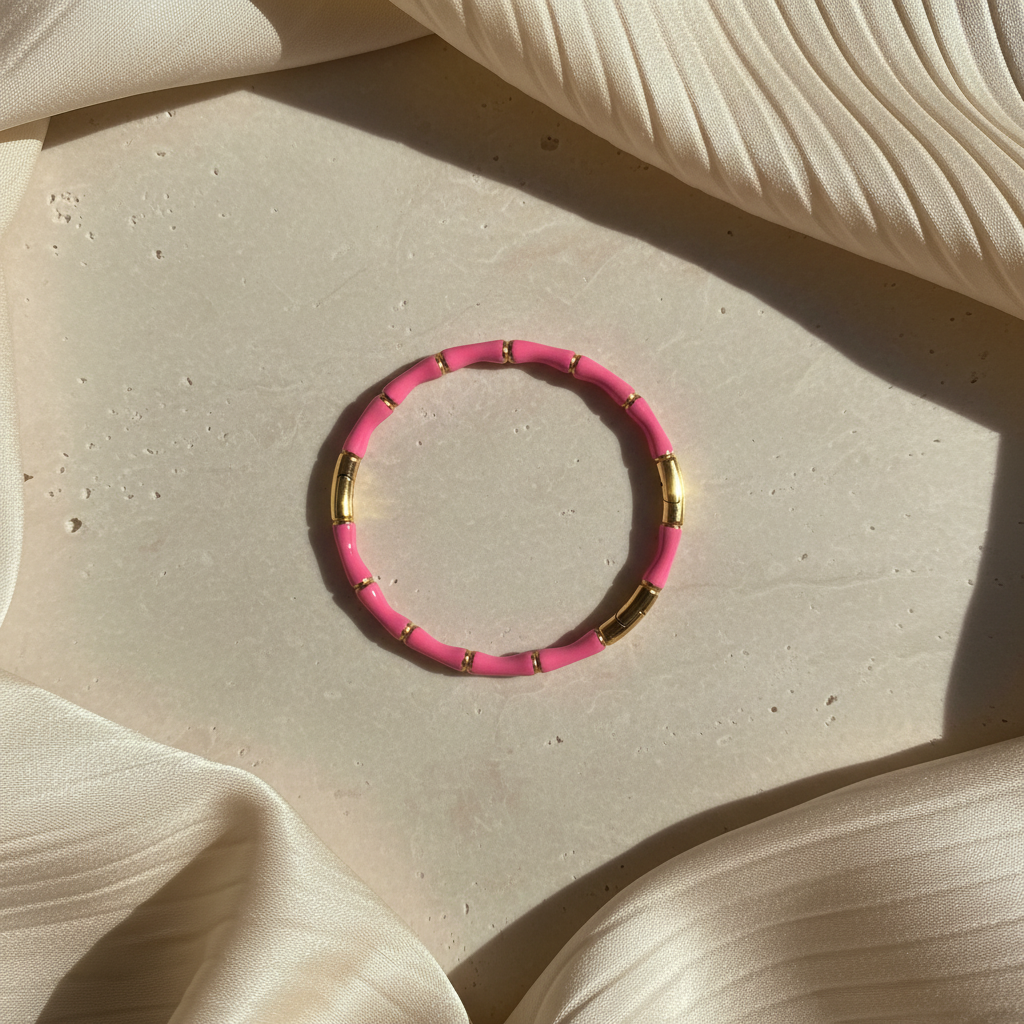 Luxury Bamboo Enamel Bracelet – Stackable Colorful Women’s Bangle