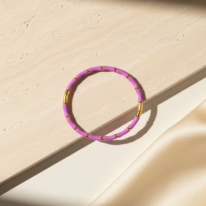 Luxury Bamboo Enamel Bracelet – Stackable Colorful Women’s Bangle