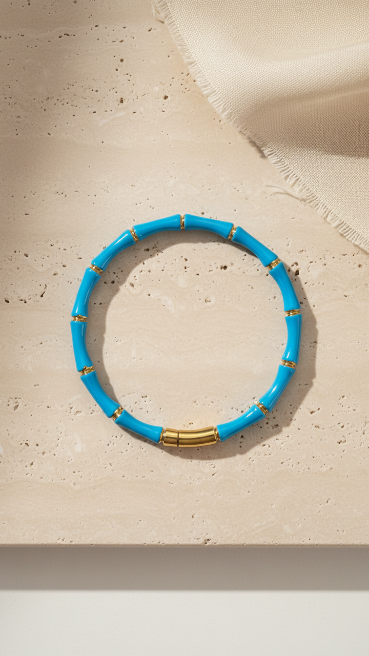 Luxury Bamboo Enamel Bracelet – Stackable Colorful Women’s Bangle