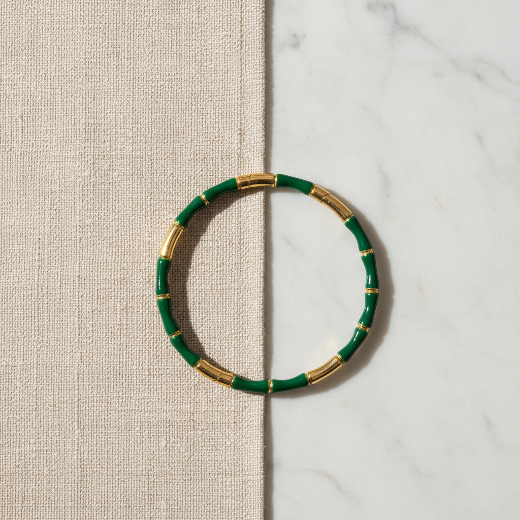 Luxury Bamboo Enamel Bracelet – Stackable Colorful Women’s Bangle