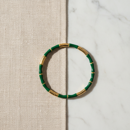 Luxury Bamboo Enamel Bracelet – Stackable Colorful Women’s Bangle