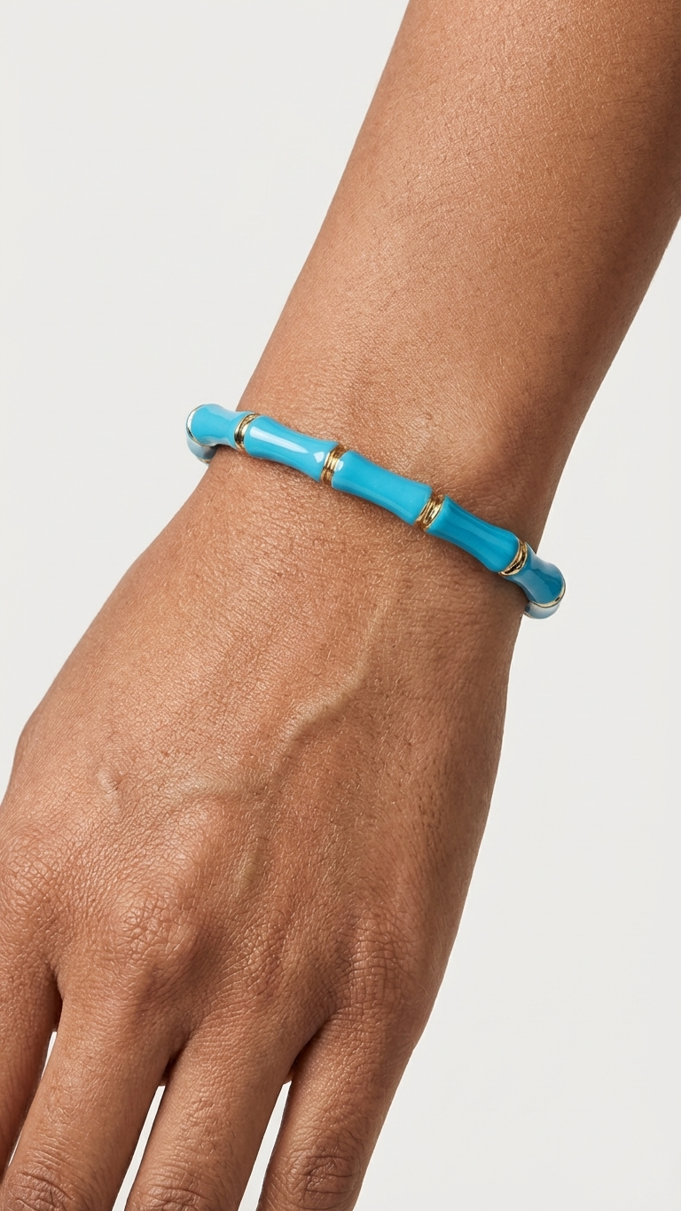 Luxury Bamboo Enamel Bracelet – Stackable Colorful Women’s Bangle