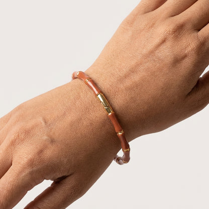Luxury Bamboo Enamel Bracelet – Stackable Colorful Women’s Bangle