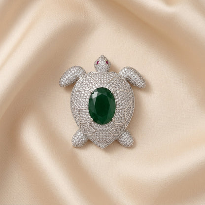 Kurma Turtle Brooch · Emerald Centre · Symbol of Wealth & Longevity